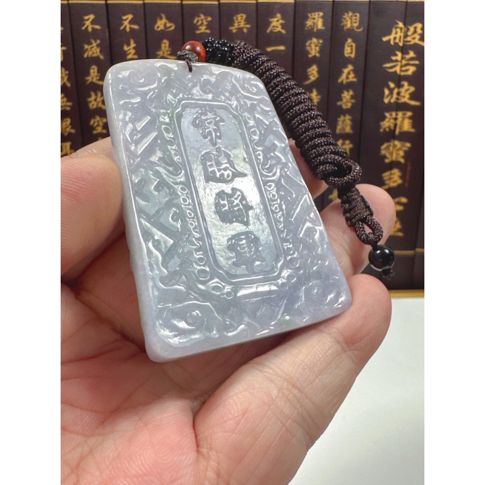 天然翡翠A貨-常勝將軍趙雲玉牌掛件 商品編號062810-細節圖10