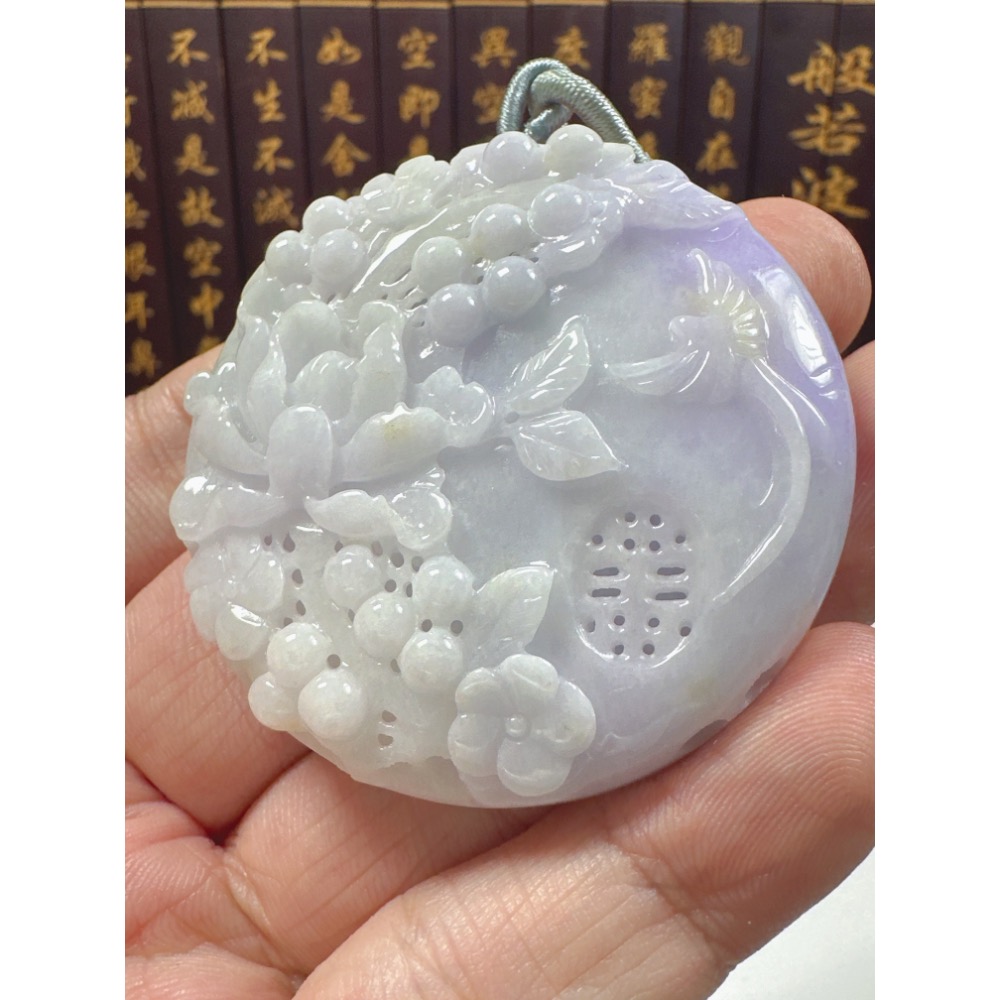 天然翡翠A貨-喜鵲報喜榮華富貴鐲心料掛件 商品編號062804-細節圖4