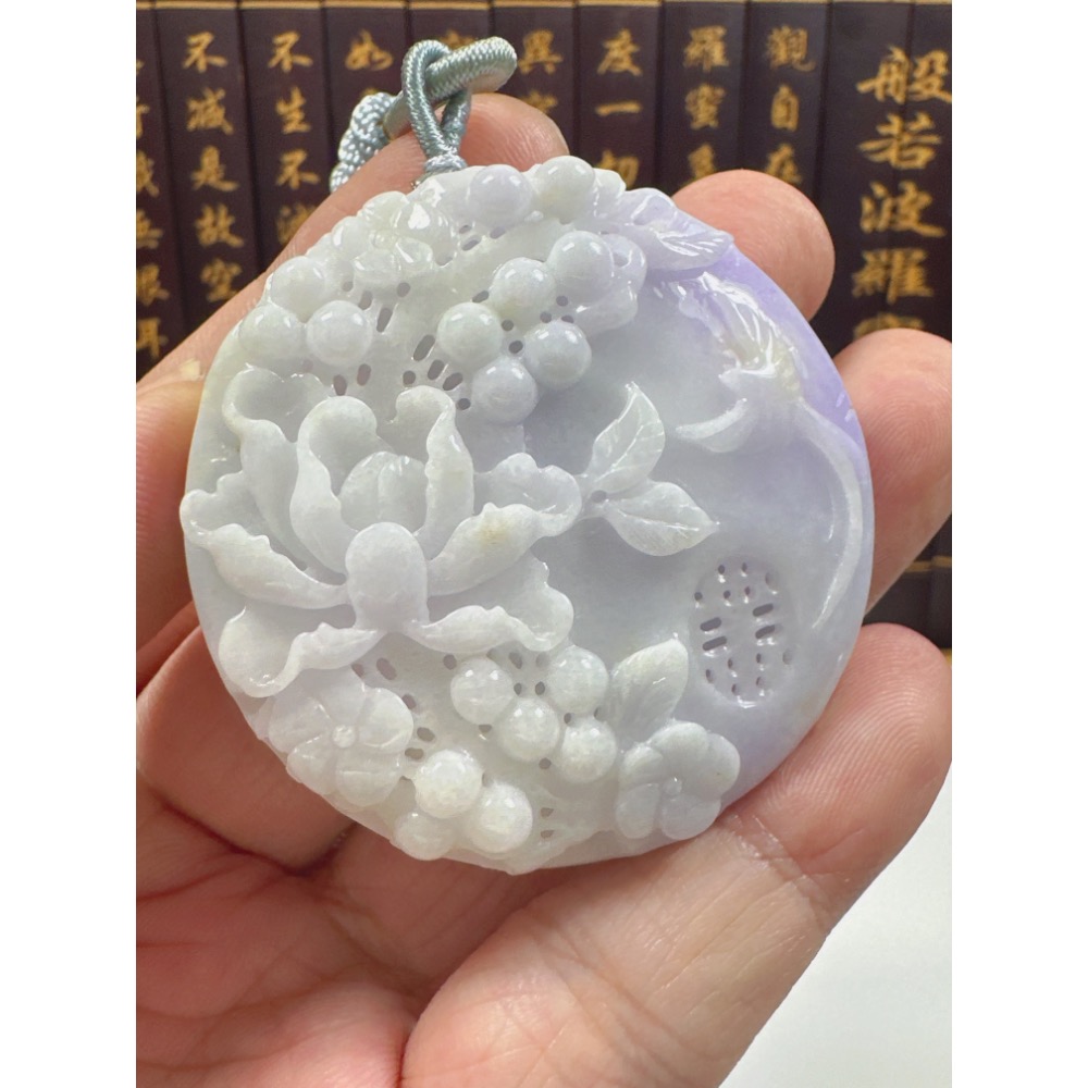 天然翡翠A貨-喜鵲報喜榮華富貴鐲心料掛件 商品編號062804-細節圖5