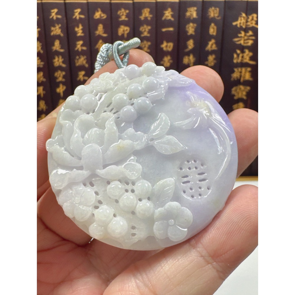 天然翡翠A貨-喜鵲報喜榮華富貴鐲心料掛件 商品編號062804-細節圖6