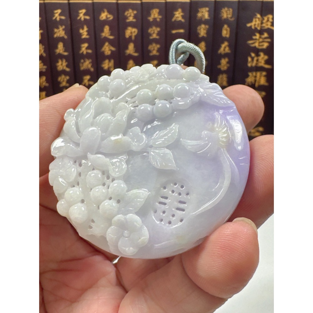 天然翡翠A貨-喜鵲報喜榮華富貴鐲心料掛件 商品編號062804-細節圖7