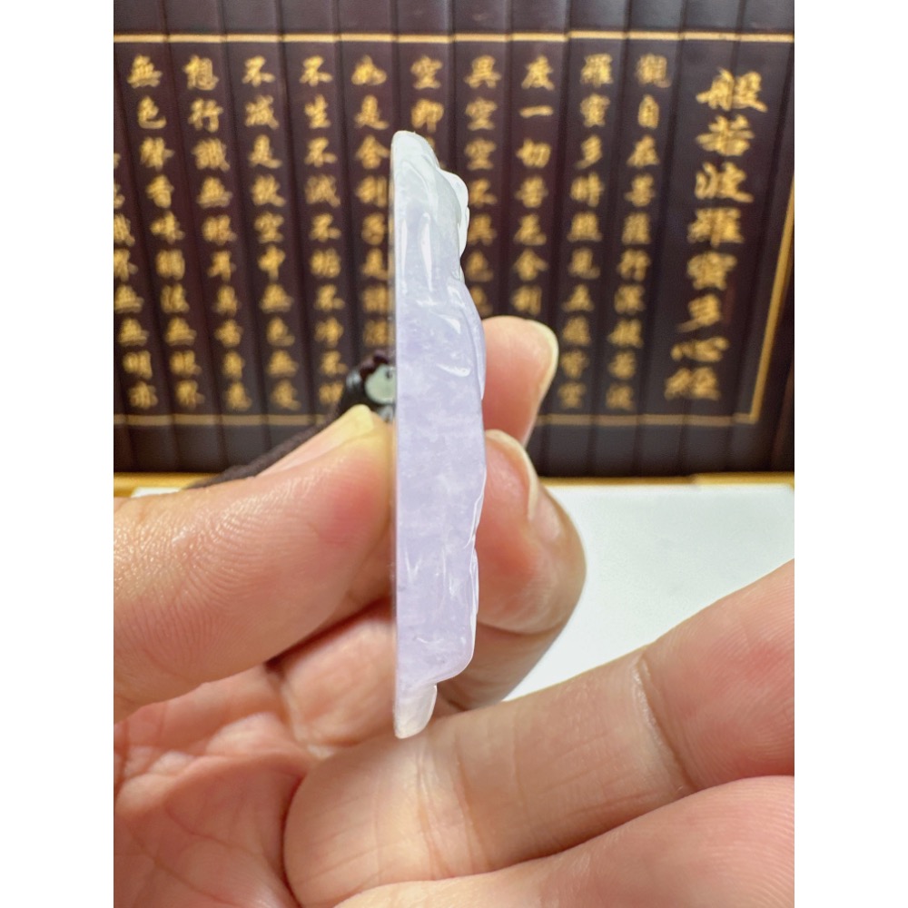 天然翡翠A貨-招財山水迎財神鐲心料掛件 商品編號063005-細節圖10