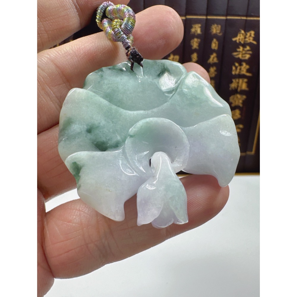 天然翡翠A貨-榮華富貴牡丹花掛件 商品編號070108-細節圖9