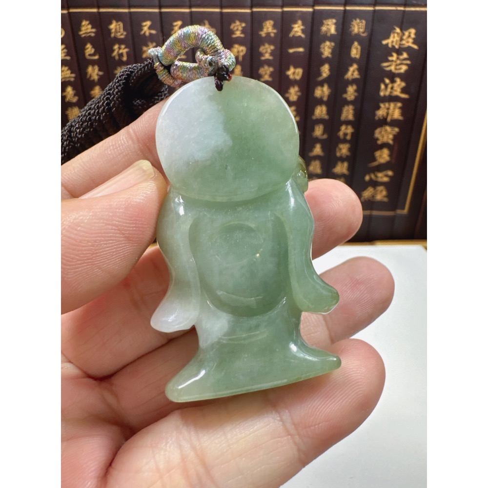 天然翡翠A貨-可愛歡喜彌勒佛立體厚庄掛件，小擺件 商品編號070201-細節圖9