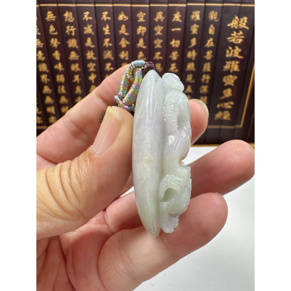 天然翡翠A貨-開運招財進寶母子貔貅立體厚庄掛件 商品編號：070208-細節圖9