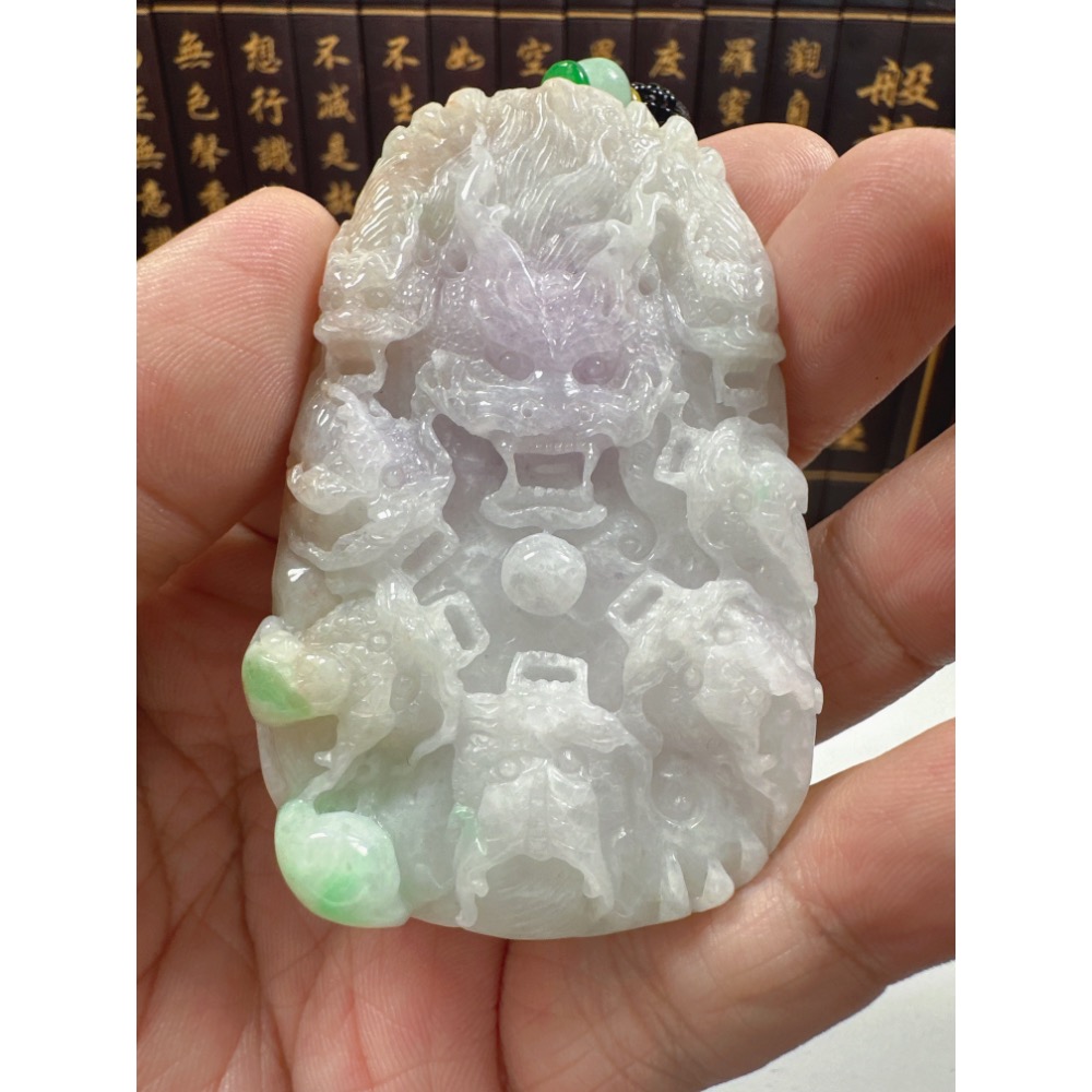 天然翡翠A貨-九龍至尊龍霸天下立體厚庄掛件 商品編號070303-細節圖3