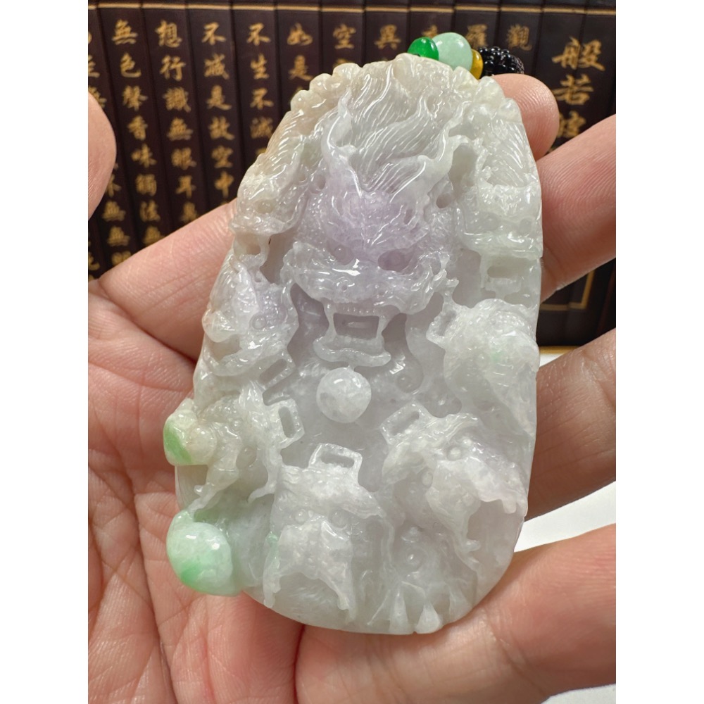 天然翡翠A貨-九龍至尊龍霸天下立體厚庄掛件 商品編號070303-細節圖4