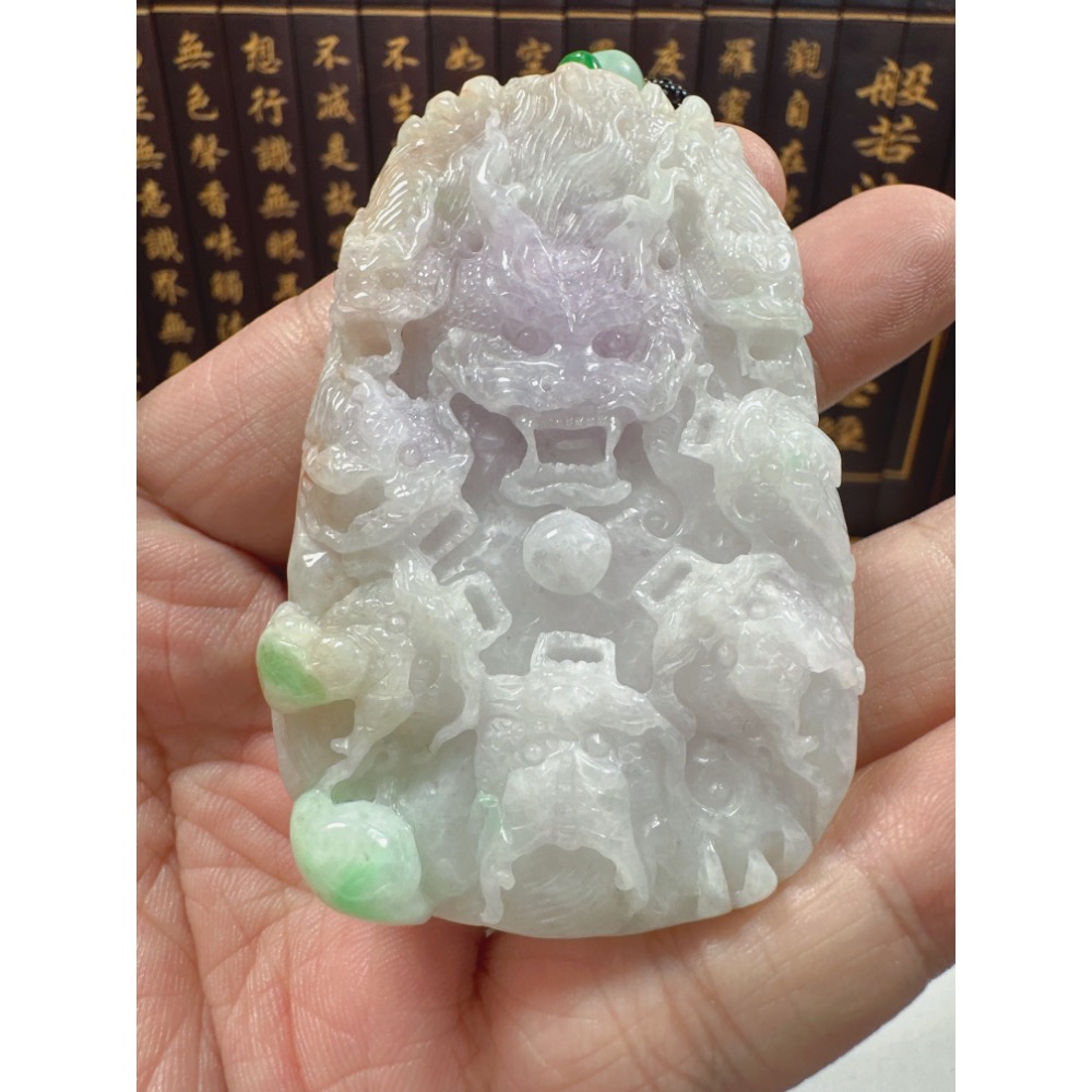 天然翡翠A貨-九龍至尊龍霸天下立體厚庄掛件 商品編號070303-細節圖5