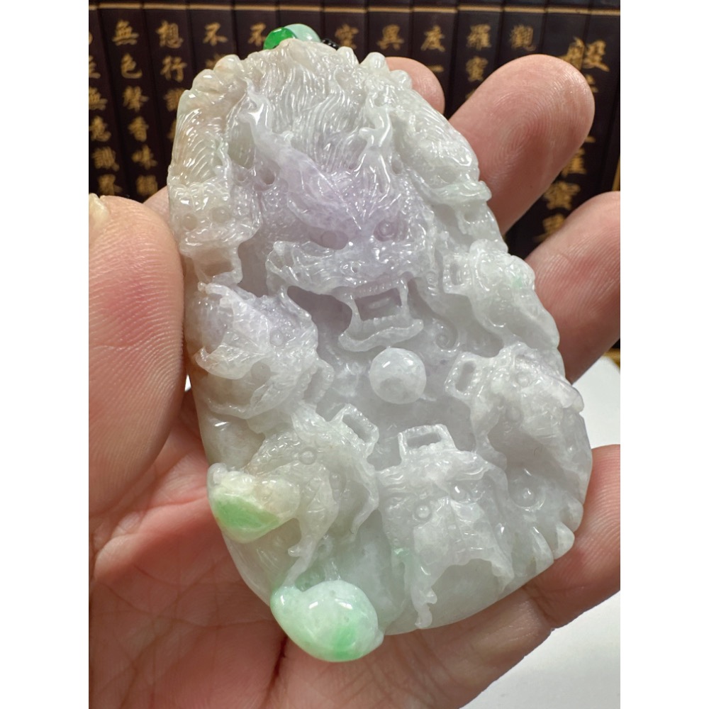 天然翡翠A貨-九龍至尊龍霸天下立體厚庄掛件 商品編號070303-細節圖6