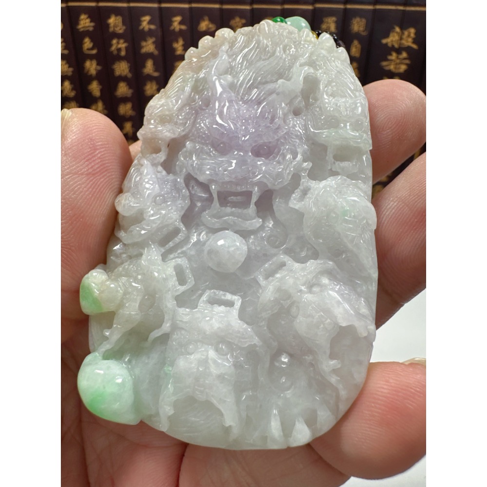 天然翡翠A貨-九龍至尊龍霸天下立體厚庄掛件 商品編號070303-細節圖7