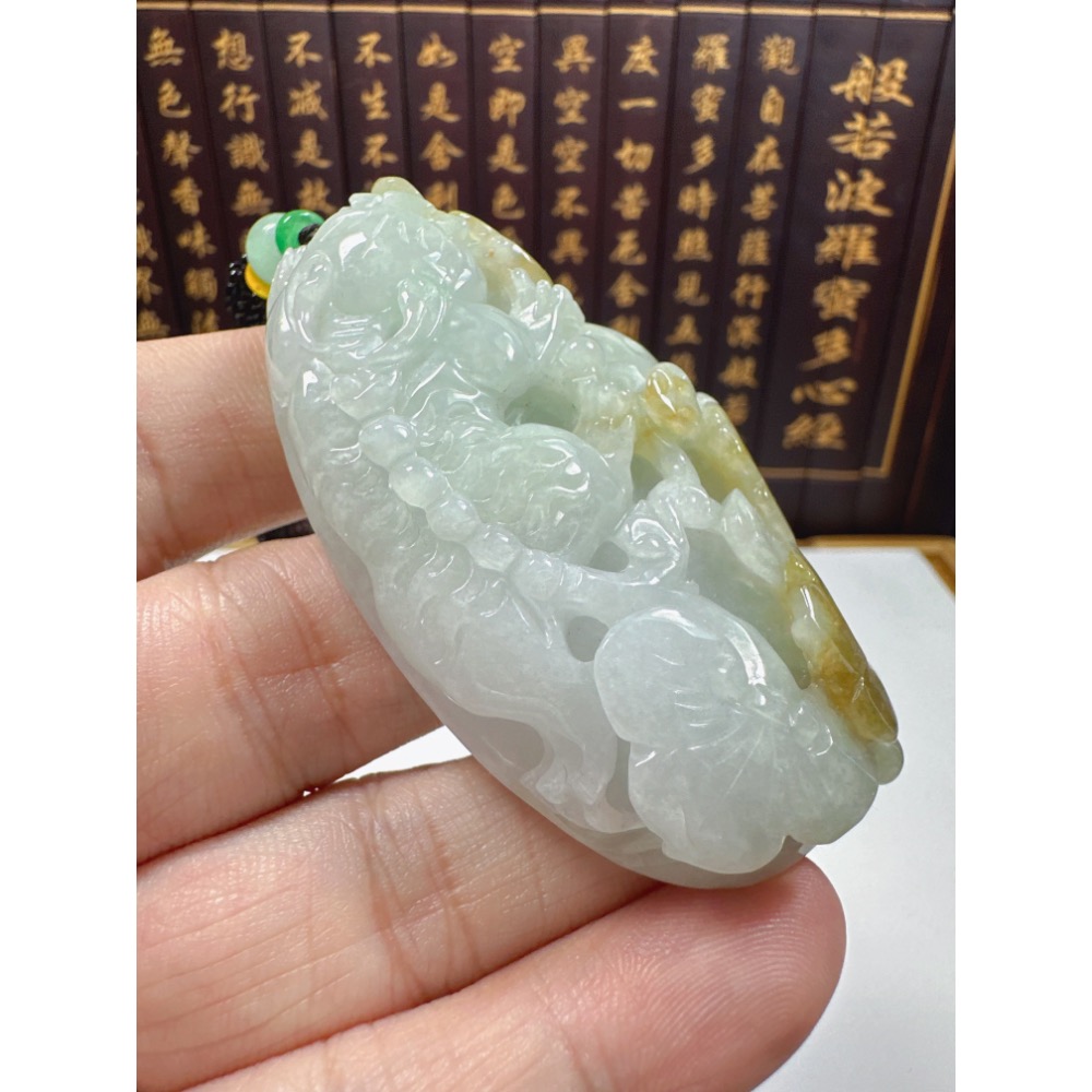 天然翡翠A貨-招財貔貅發財如意掛件 商品編號070304-細節圖6