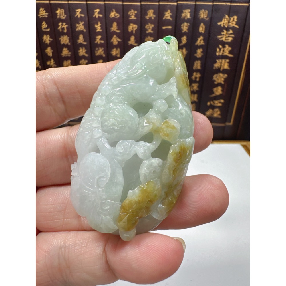 天然翡翠A貨-招財貔貅發財如意掛件 商品編號070304-細節圖7