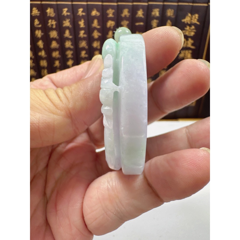 天然翡翠A貨-喜鵲報喜榮華富貴鐲心厚庄掛件 商品編號070307-細節圖7