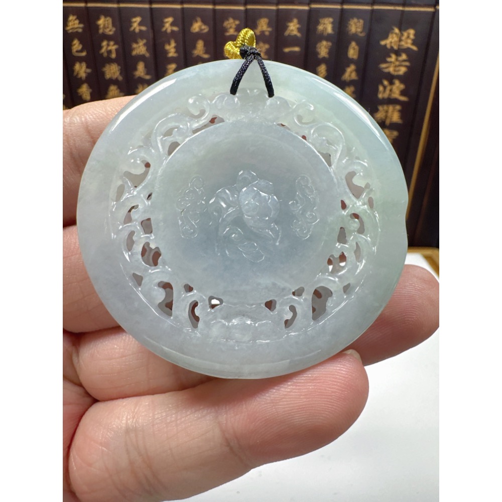 天然翡翠A貨-蓮生佛法觀自在觀音鐲心厚庄掛件 商品編號070309-細節圖7