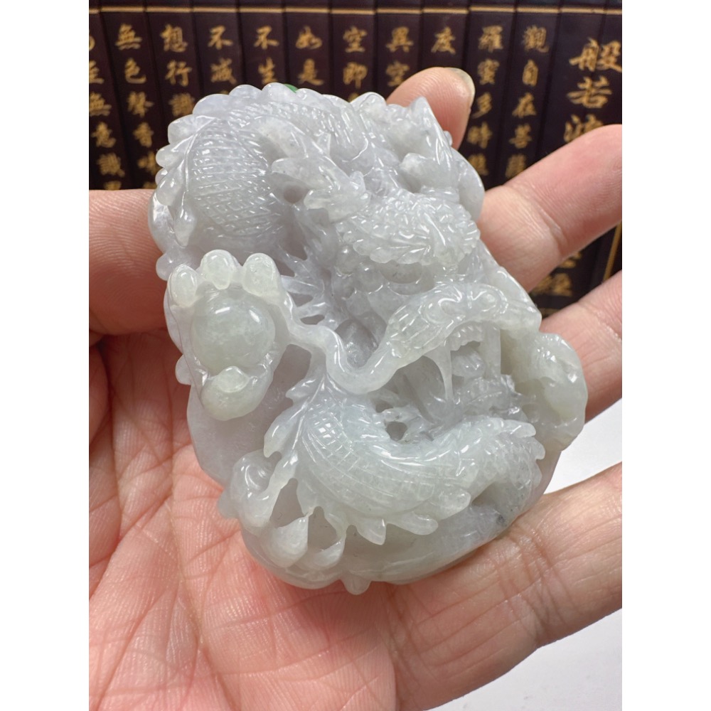 天然翡翠A貨-龍霸天下立體厚庄手工雕掛件 商品編號070401-細節圖8