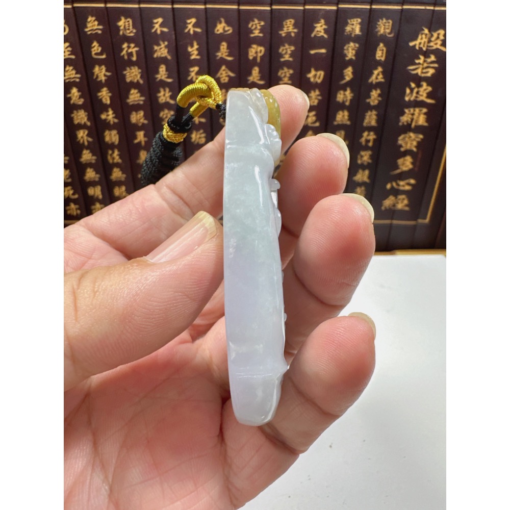 天然翡翠A貨-龍霸天下節節高升咬錢三腳蟾蜍立體厚庄手工雕掛件 商品編號070407-細節圖7