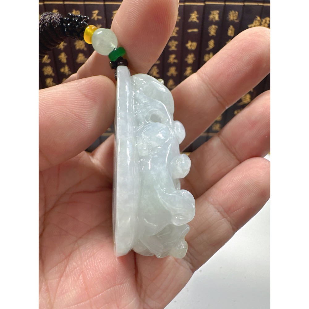 天然翡翠A貨-招財貔貅發財富貴如意立體厚庄掛件 商品編號070408-細節圖7