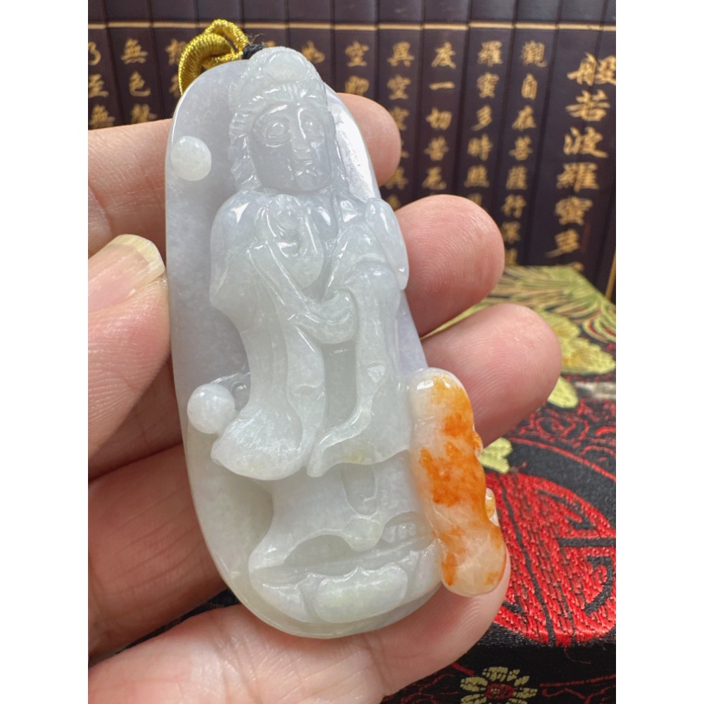 天然翡翠A貨-觀自在如意觀音立體厚庄掛件 商品編號070504-細節圖6