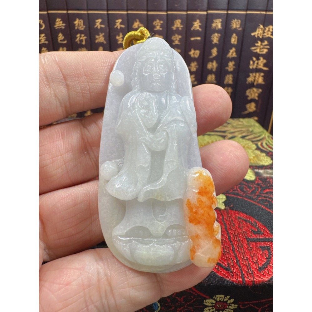 天然翡翠A貨-觀自在如意觀音立體厚庄掛件 商品編號070504-細節圖8