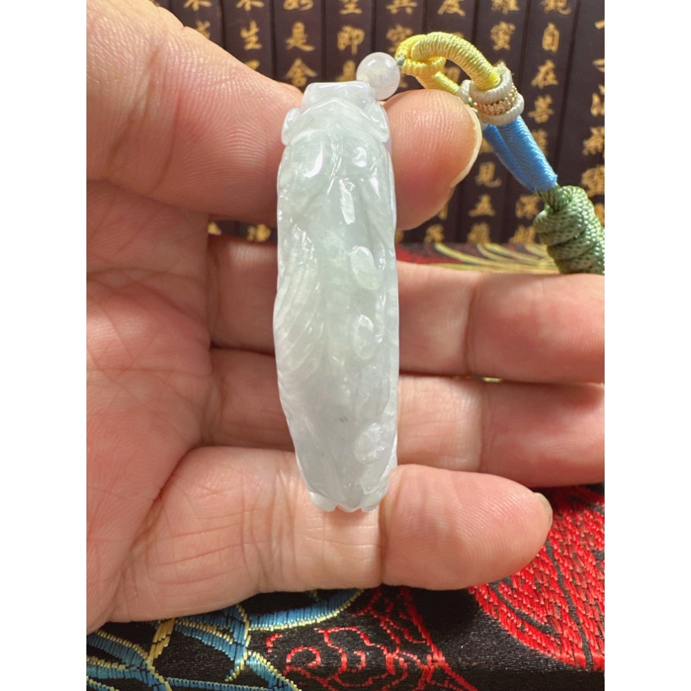 天然翡翠A貨-喜鵲報喜榮華富貴圓滿立體厚庄手工雕平安扣 商品編號070507-細節圖6