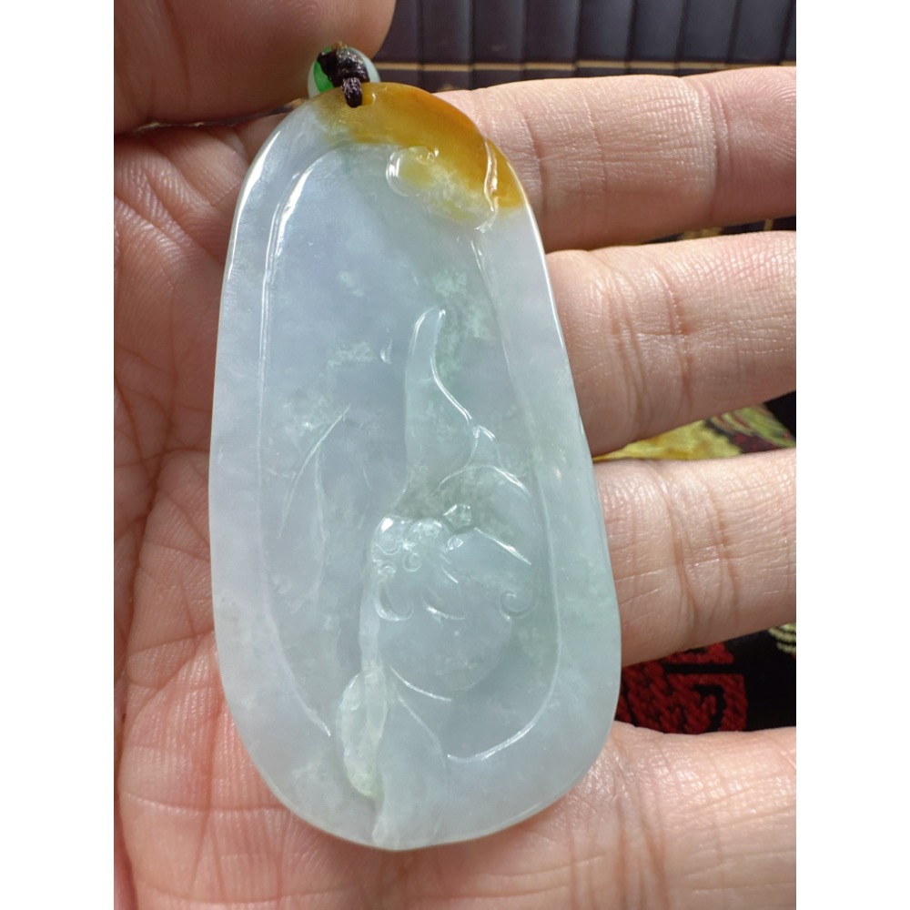 天然翡翠A貨-龍霸天下吉祥福氣富貴臨門立體厚庄掛件 商品編號：070602-細節圖11