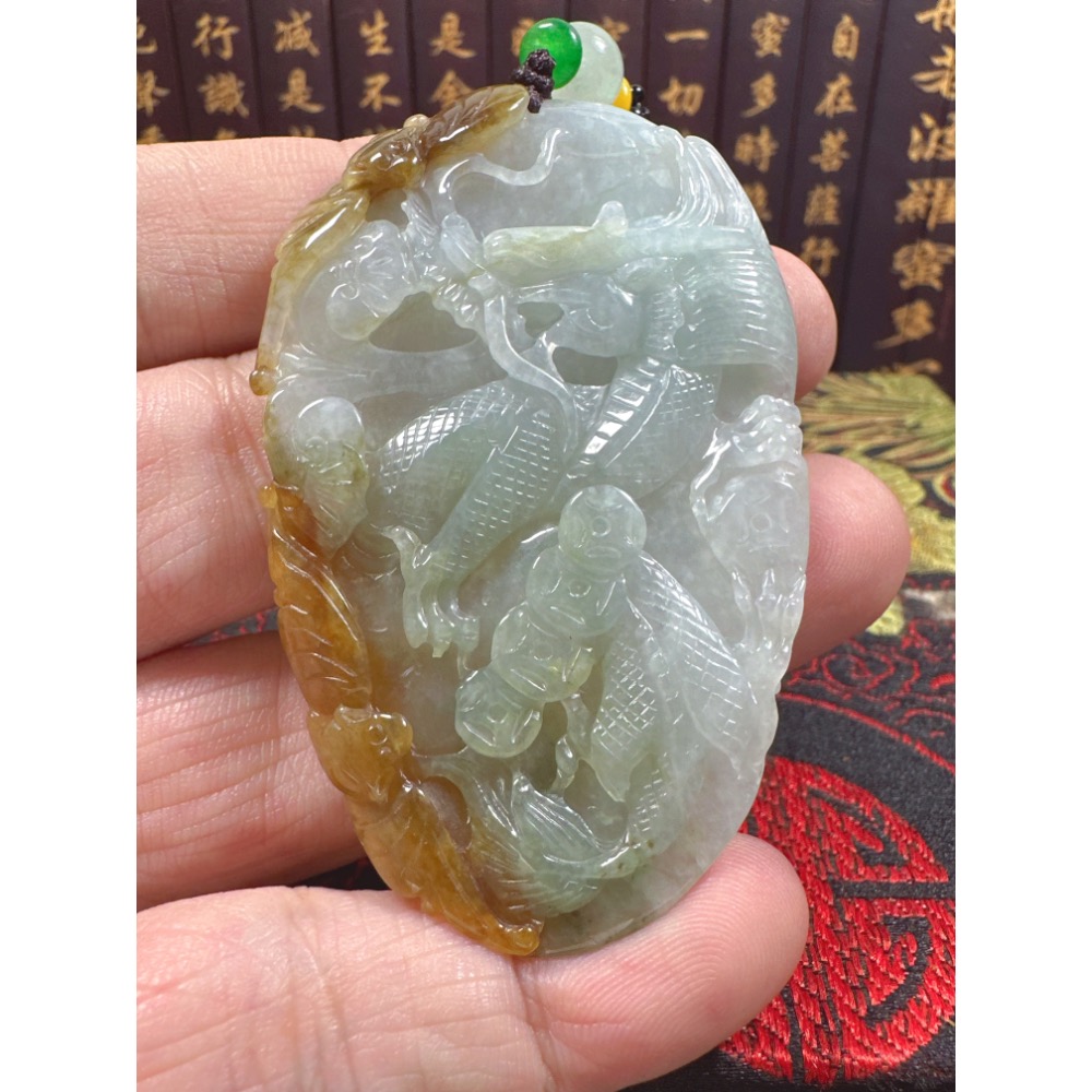 天然翡翠A貨-龍霸天下事業有成福氣滿滿掛件  商品編號：070606-細節圖7