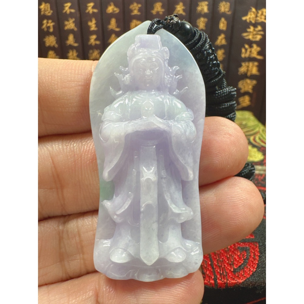 天然翡翠A貨-天上聖母媽祖娘娘立體厚庄掛件 商品編號070704-細節圖2