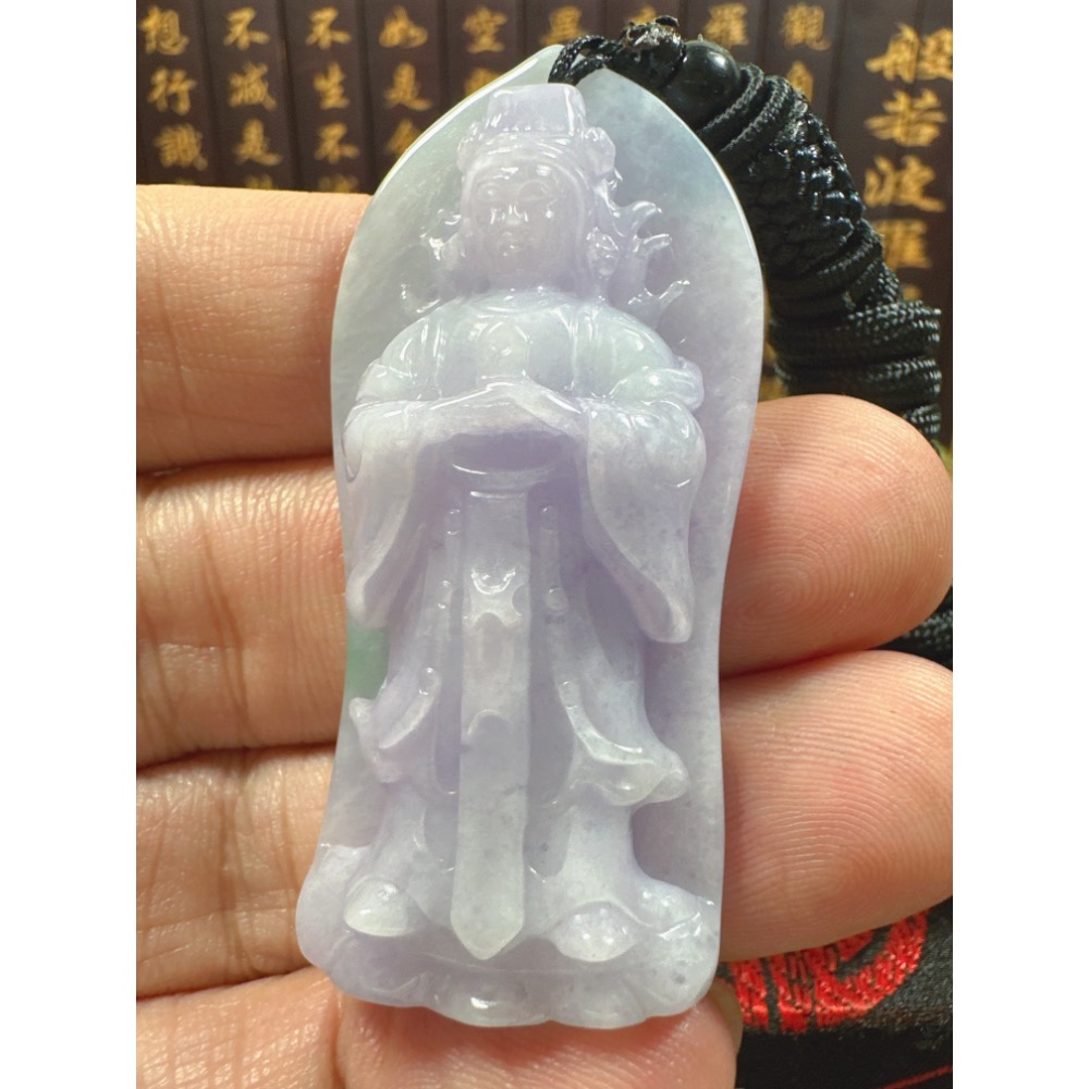 天然翡翠A貨-天上聖母媽祖娘娘立體厚庄掛件 商品編號070704-細節圖3