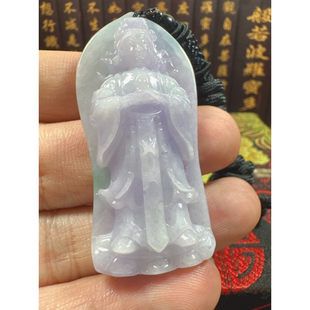 天然翡翠A貨-天上聖母媽祖娘娘立體厚庄掛件 商品編號070704-細節圖4