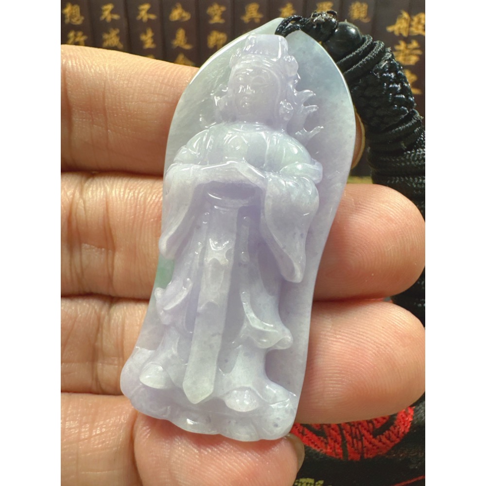 天然翡翠A貨-天上聖母媽祖娘娘立體厚庄掛件 商品編號070704-細節圖5