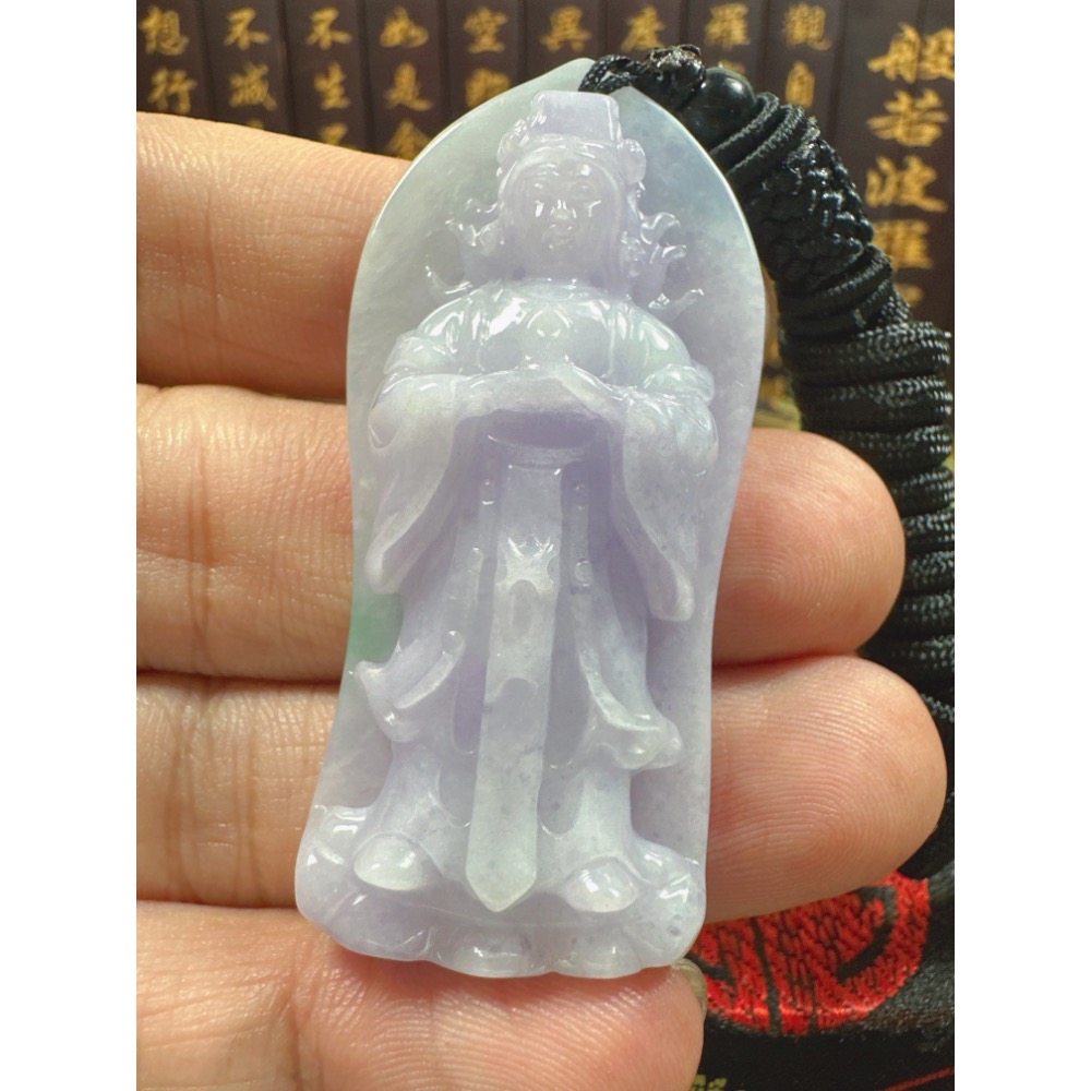 天然翡翠A貨-天上聖母媽祖娘娘立體厚庄掛件 商品編號070704-細節圖6