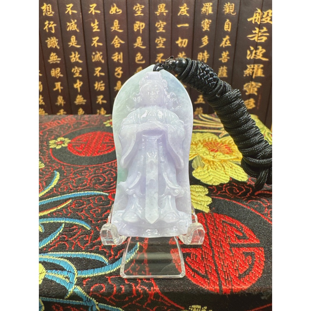 天然翡翠A貨-天上聖母媽祖娘娘立體厚庄掛件 商品編號070704-細節圖7