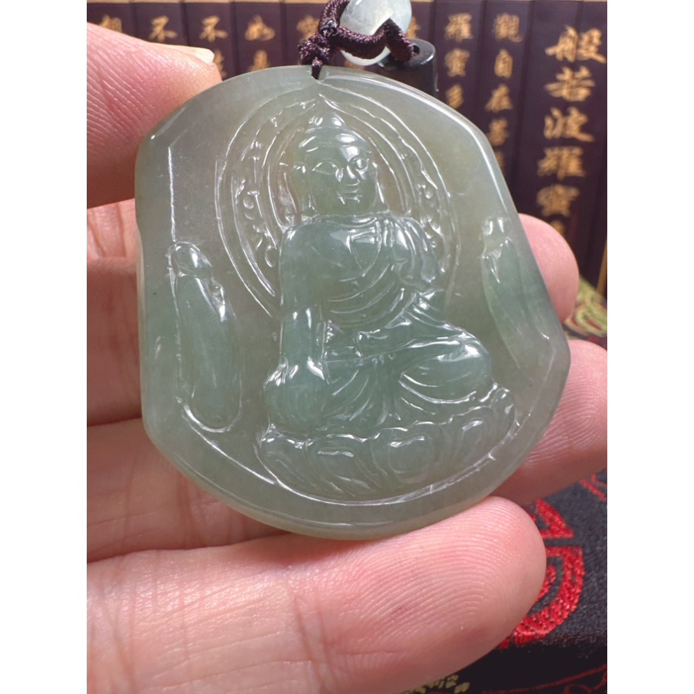 天然翡翠A貨-八大守護神阿彌陀佛 商品編號070706-細節圖2