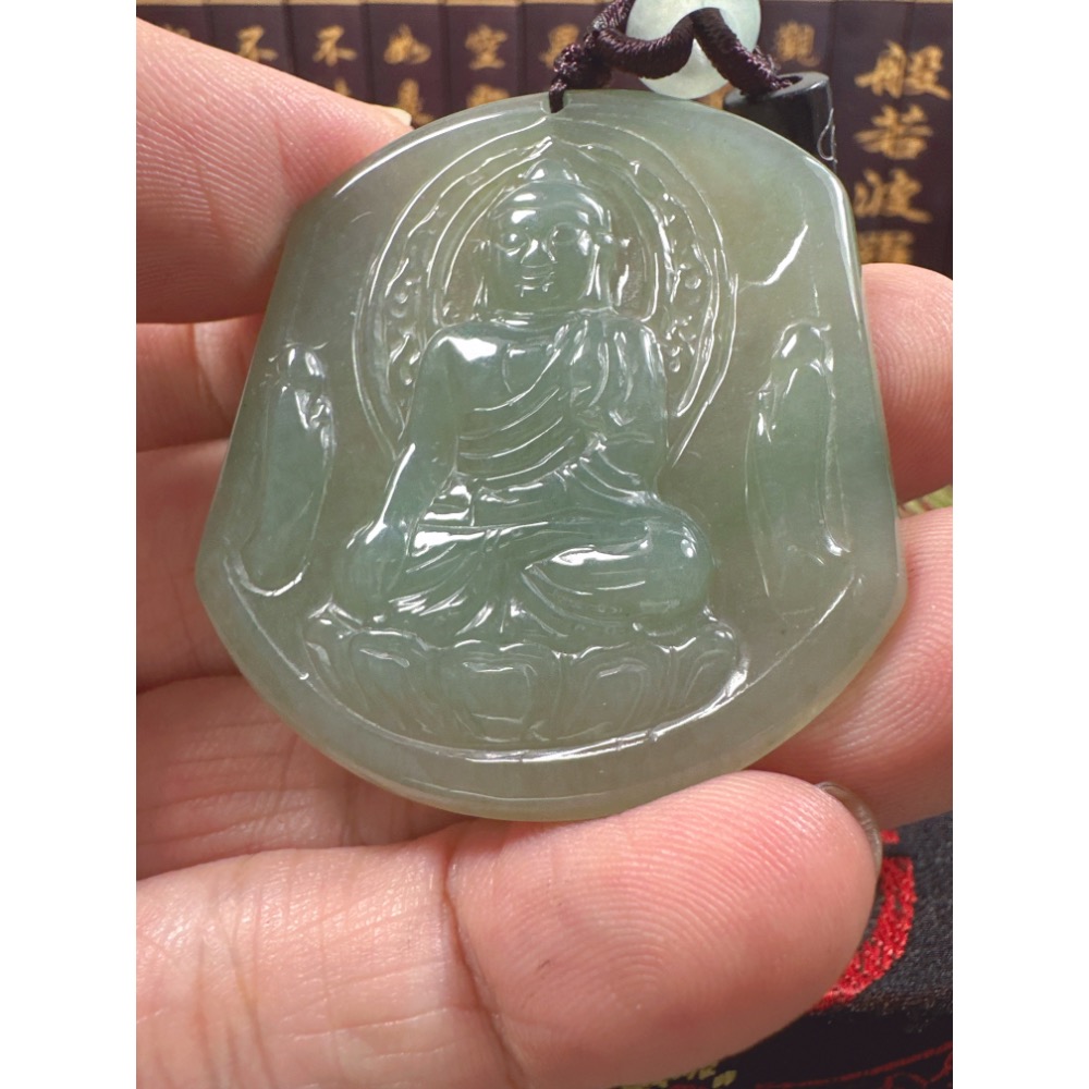 天然翡翠A貨-八大守護神阿彌陀佛 商品編號070706-細節圖3
