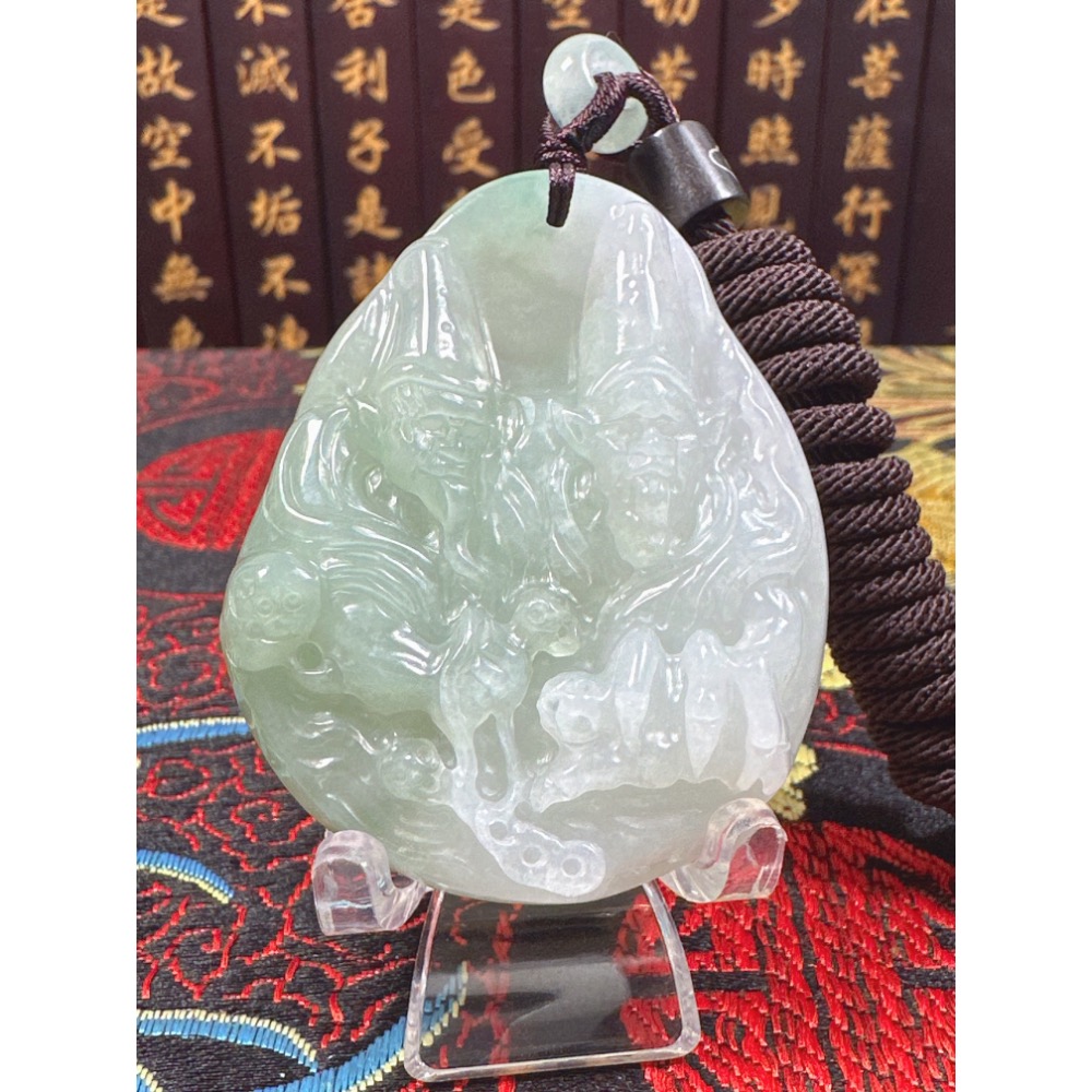 天然翡翠A貨-黑白無常立體厚庄掛件 商品編號：070707-細節圖9