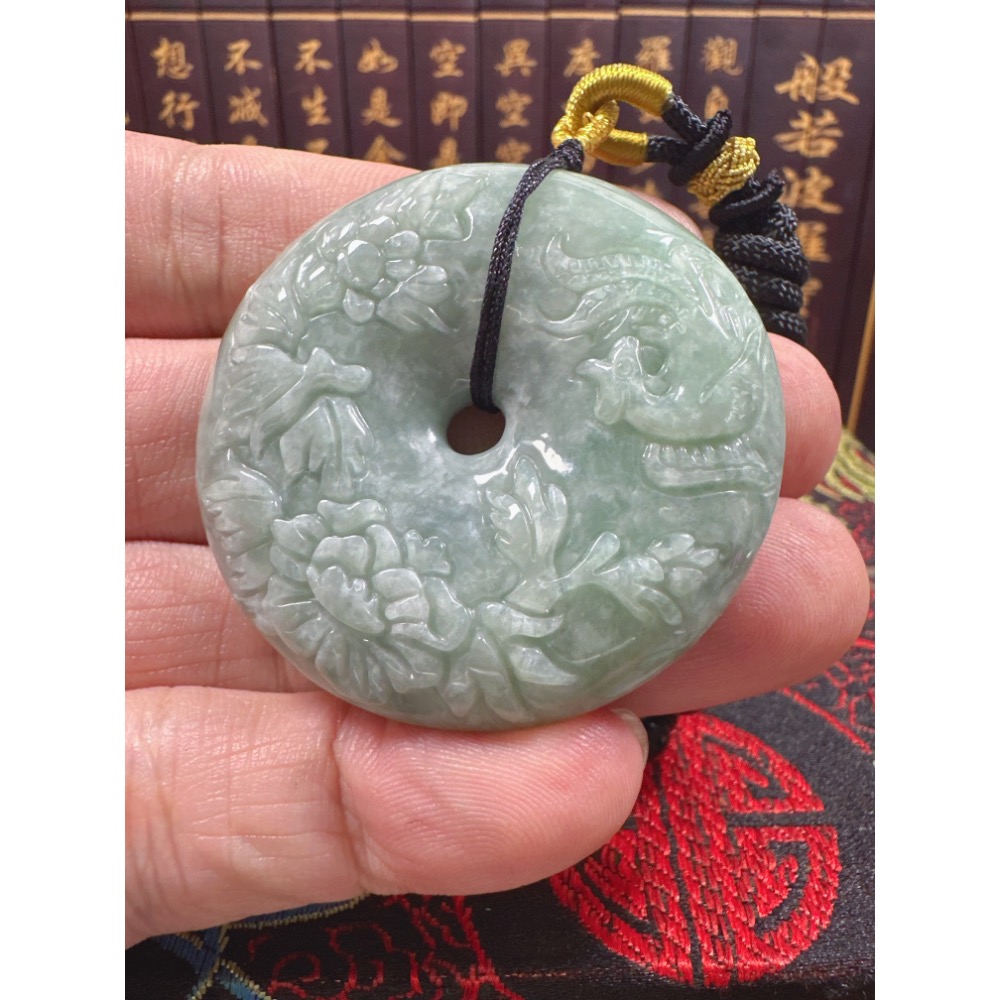 天然翡翠A貨-喜鵲報喜榮華富貴平安扣 商品編號070709-細節圖2