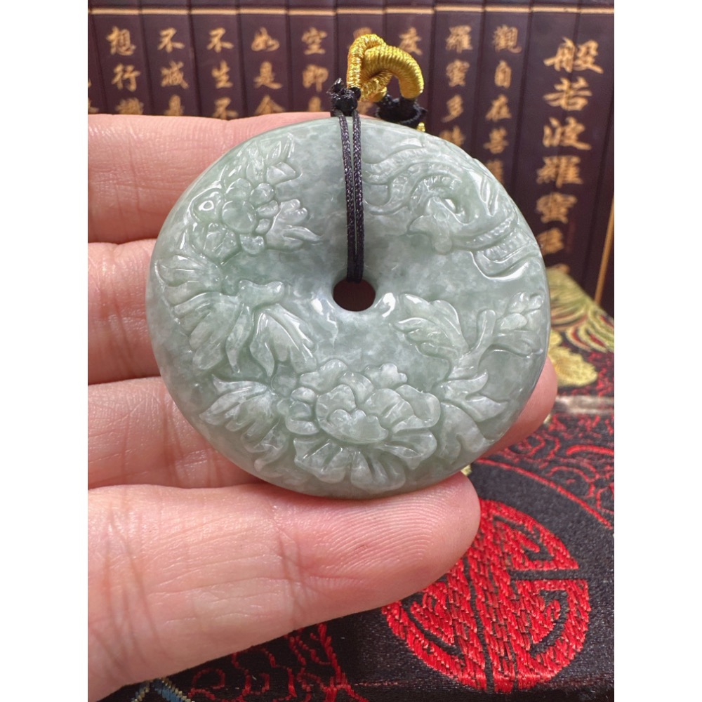 天然翡翠A貨-喜鵲報喜榮華富貴平安扣 商品編號070709-細節圖5