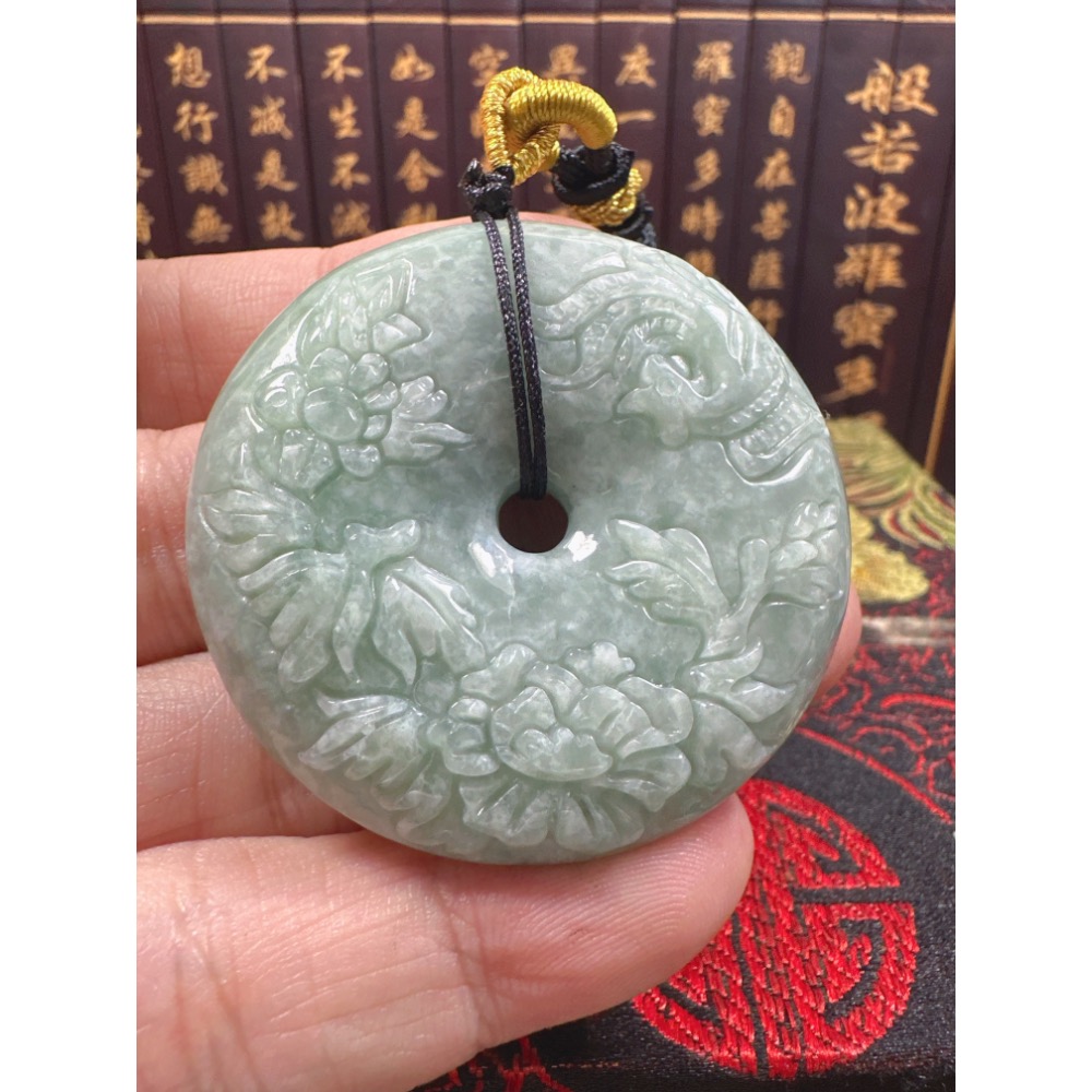 天然翡翠A貨-喜鵲報喜榮華富貴平安扣 商品編號070709-細節圖7