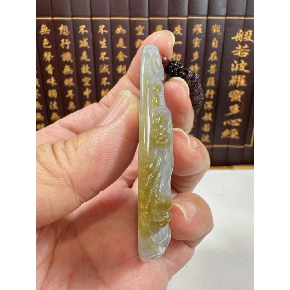 天然翡翠A貨-關聖帝君神龍護身福氣滿滿玉牌掛件 商品編號：070801-細節圖8