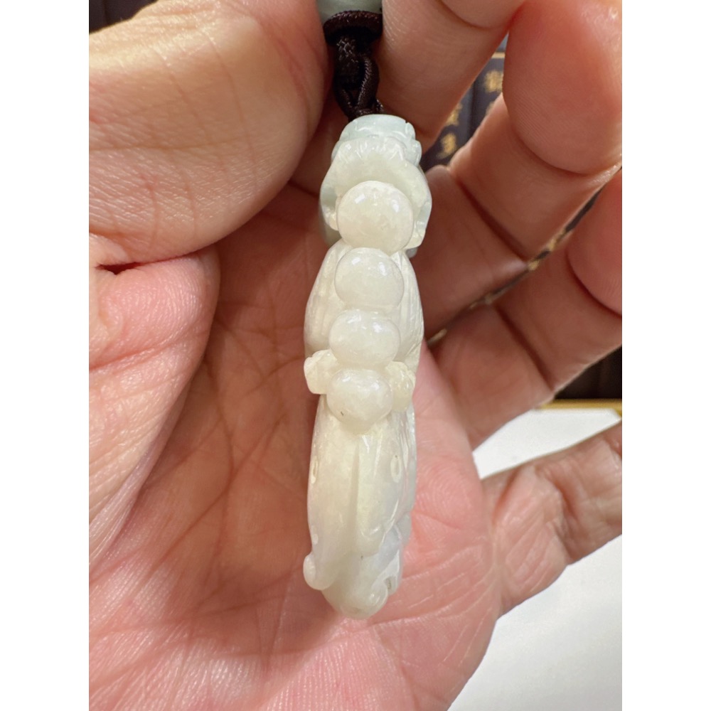 天然翡翠A貨-招財貔貅發財如意雙面雕厚庄掛件 商品編號070806-細節圖9