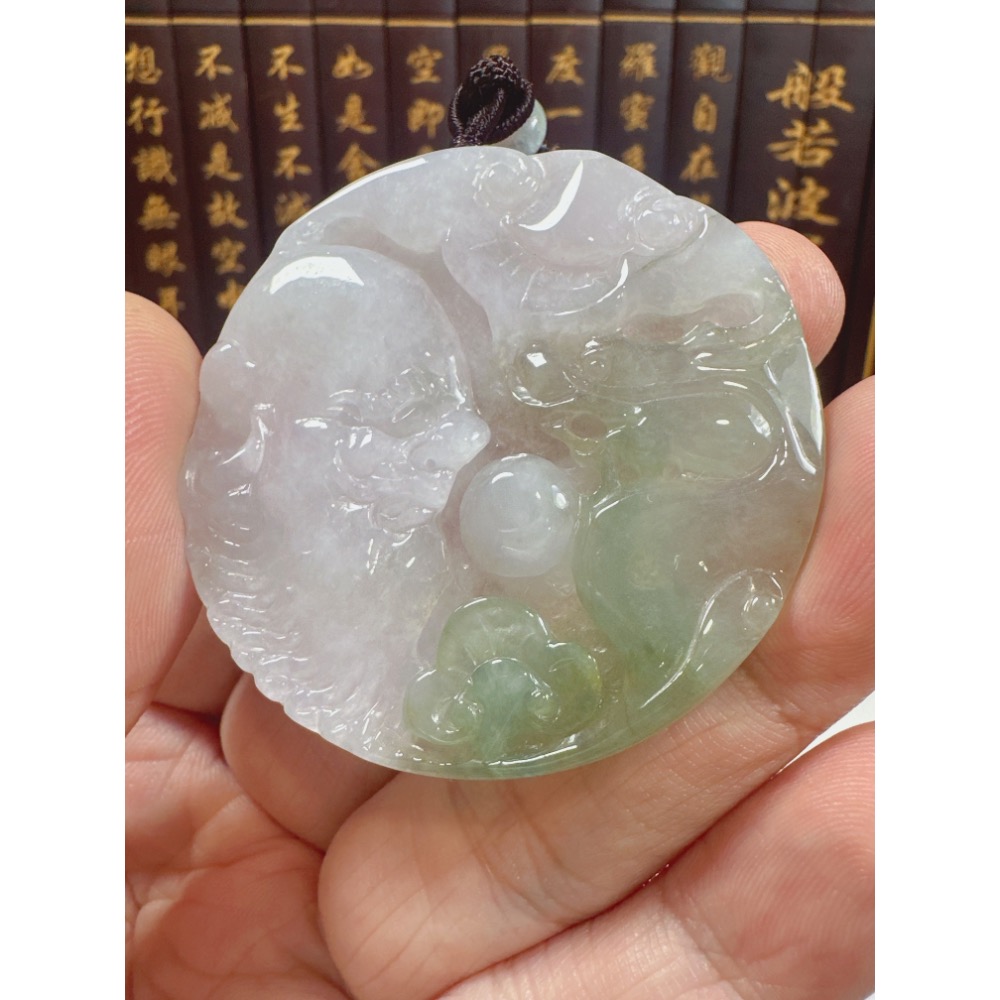 天然翡翠A貨-降龍羅漢圓滿如意掛件 商品編號070908-細節圖4