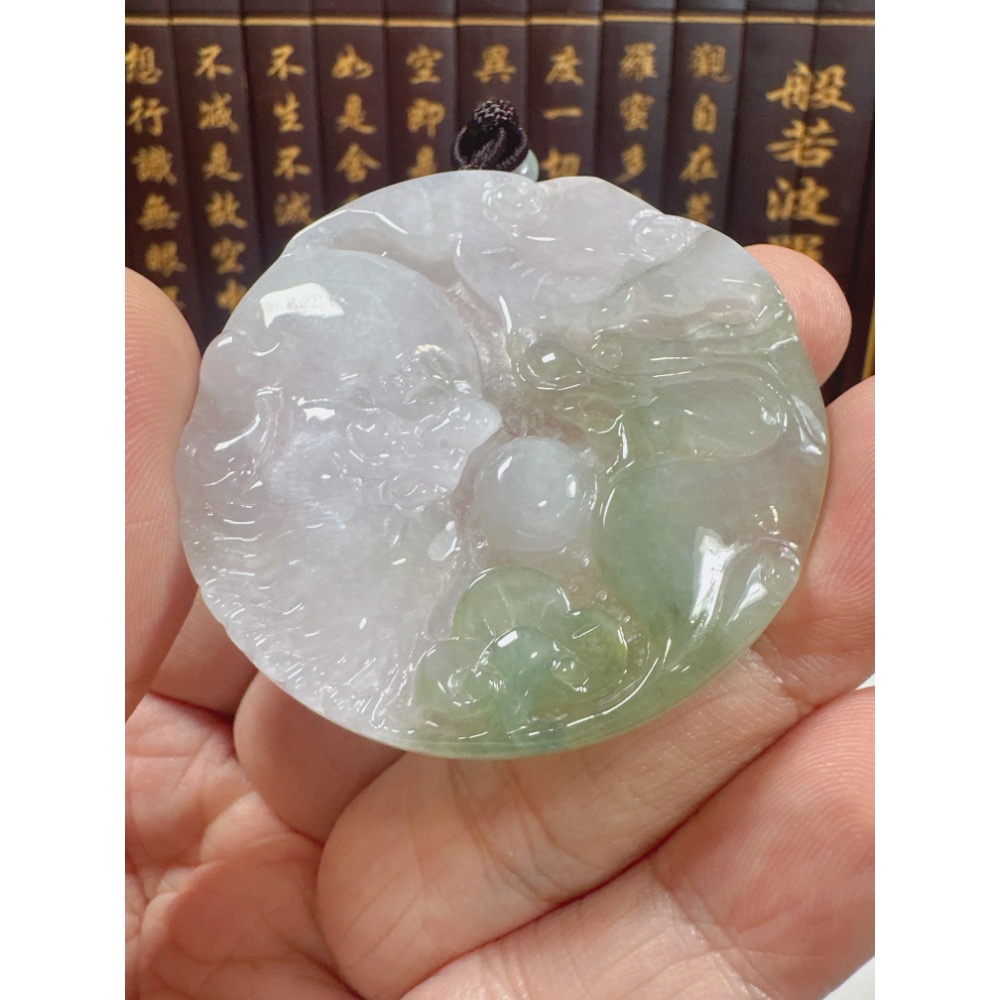 天然翡翠A貨-降龍羅漢圓滿如意掛件 商品編號070908-細節圖5