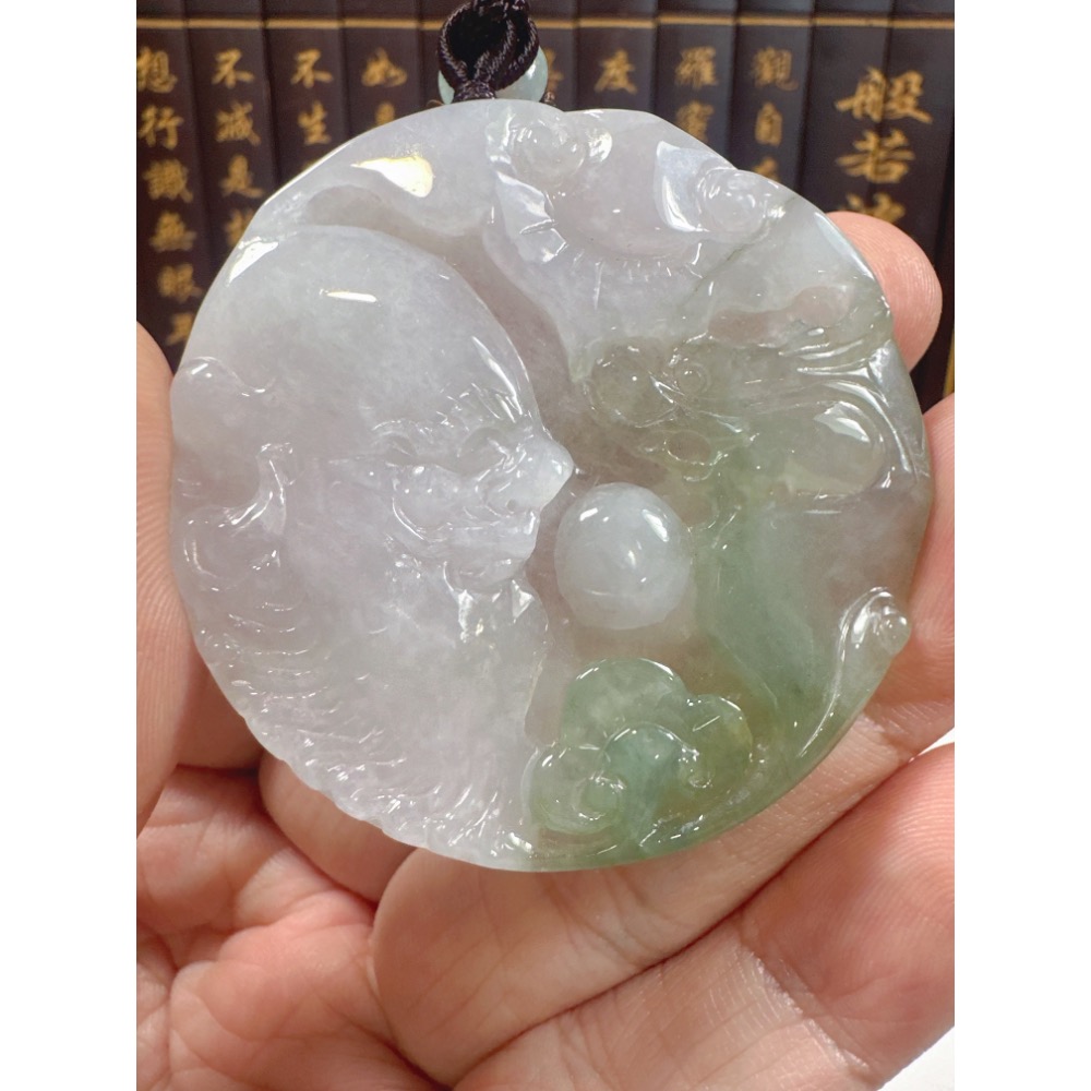 天然翡翠A貨-降龍羅漢圓滿如意掛件 商品編號070908-細節圖6