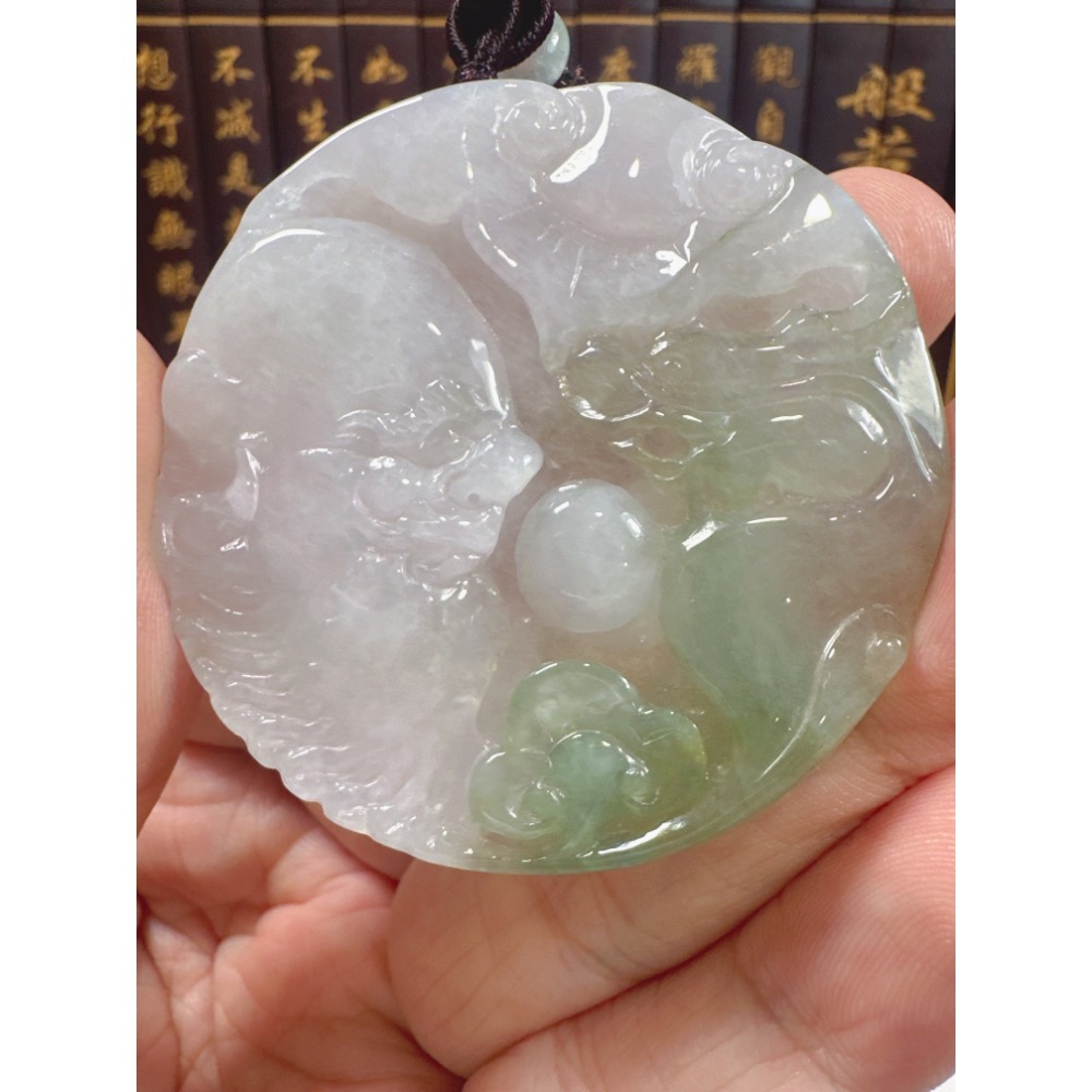 天然翡翠A貨-降龍羅漢圓滿如意掛件 商品編號070908-細節圖7