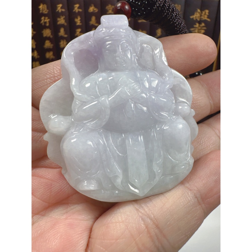 天然翡翠A貨-天上聖母媽祖娘娘立體厚庄掛件 商品編號：071007-細節圖2