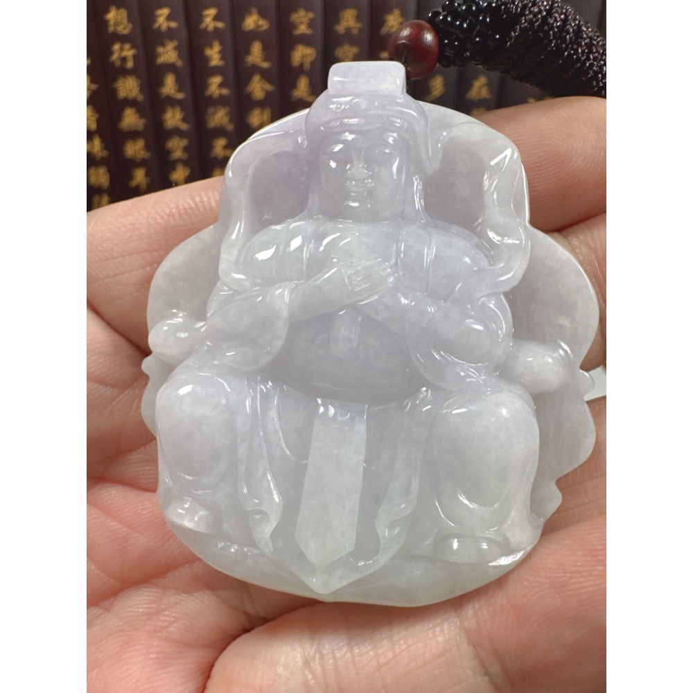 天然翡翠A貨-天上聖母媽祖娘娘立體厚庄掛件 商品編號：071007-細節圖3