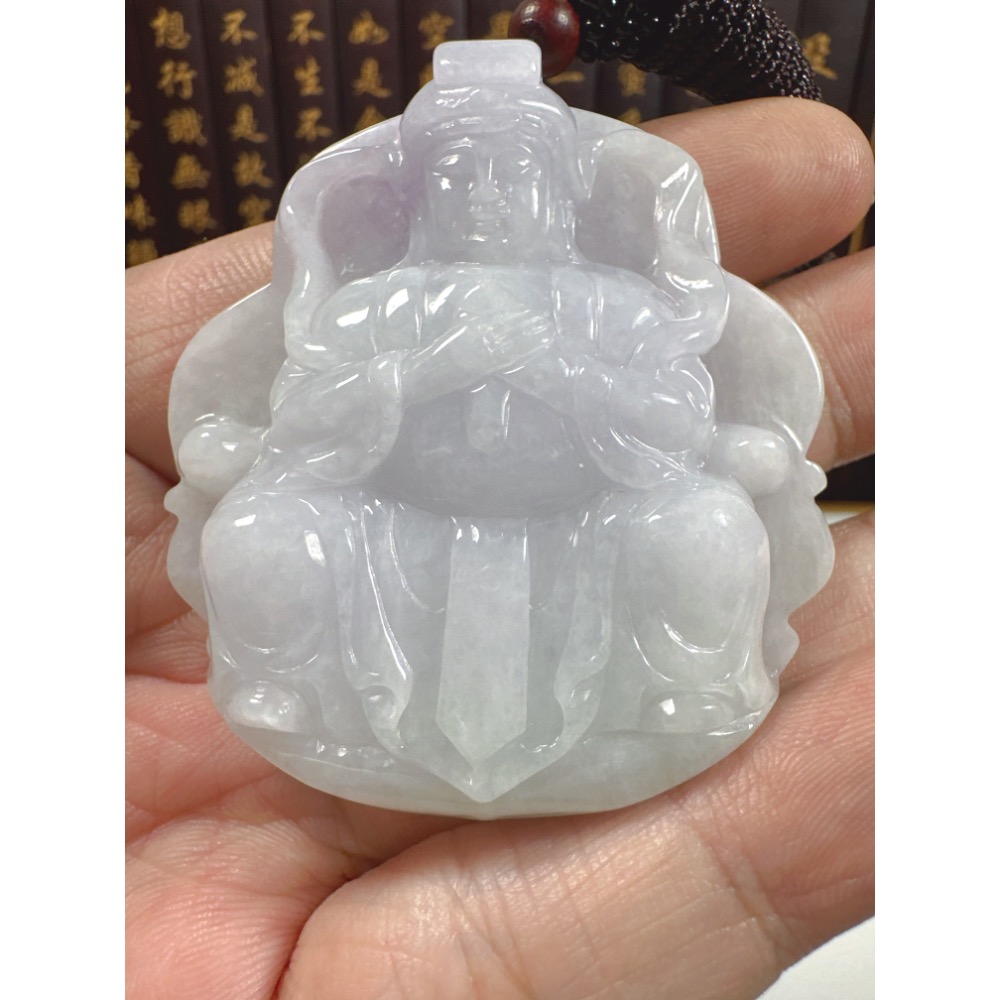 天然翡翠A貨-天上聖母媽祖娘娘立體厚庄掛件 商品編號：071007-細節圖4