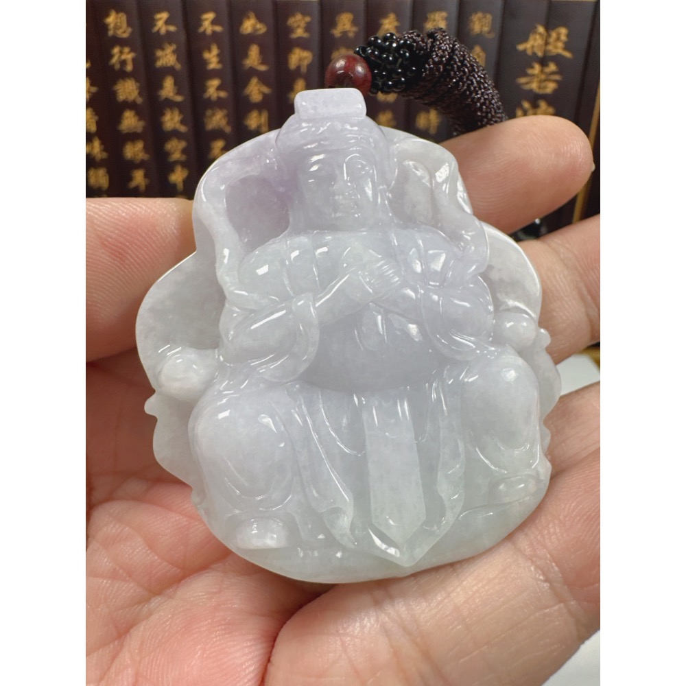 天然翡翠A貨-天上聖母媽祖娘娘立體厚庄掛件 商品編號：071007-細節圖5