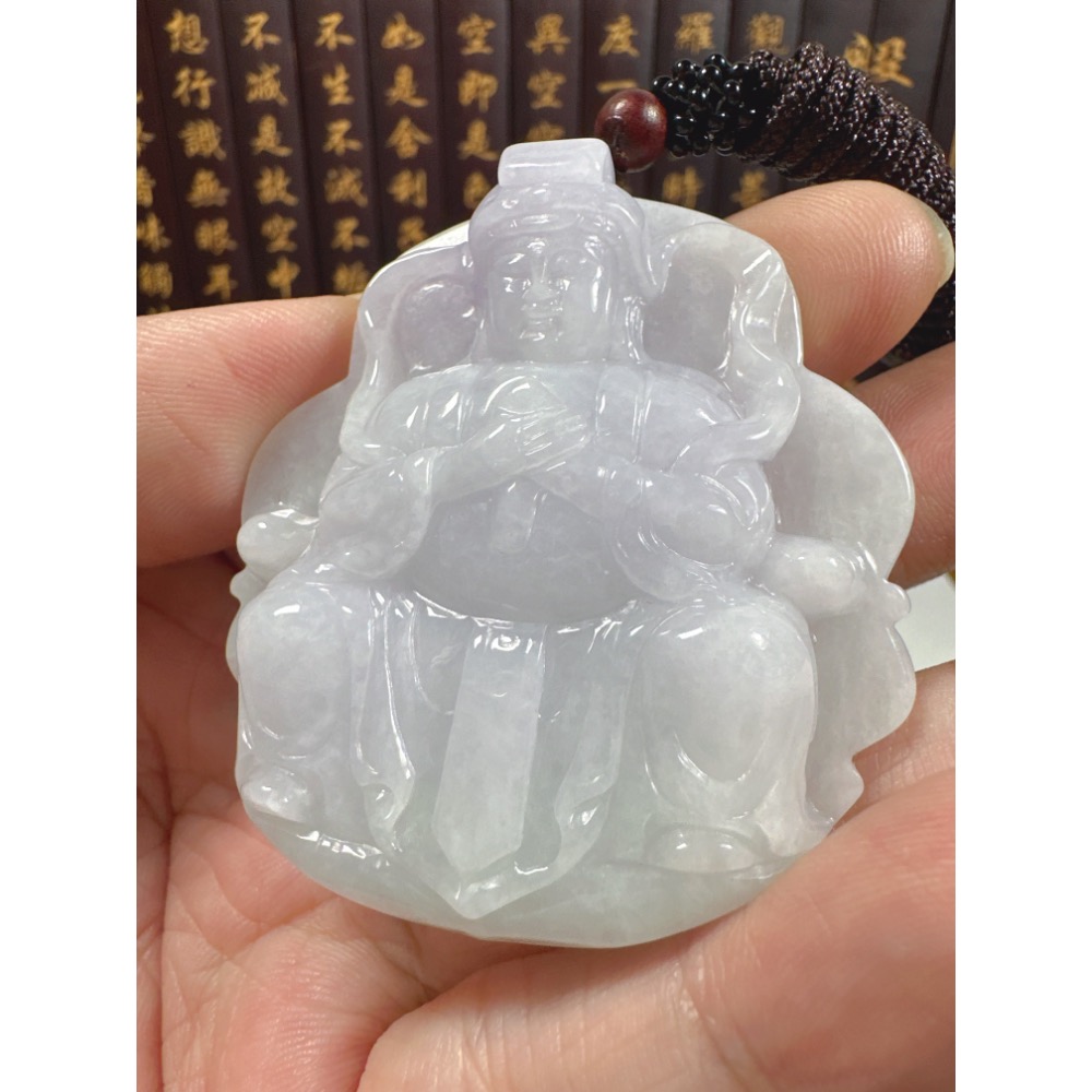 天然翡翠A貨-天上聖母媽祖娘娘立體厚庄掛件 商品編號：071007-細節圖6