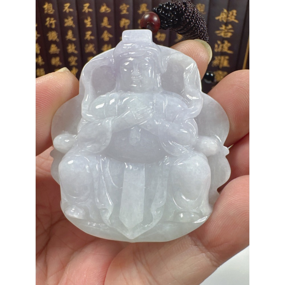 天然翡翠A貨-天上聖母媽祖娘娘立體厚庄掛件 商品編號：071007-細節圖7